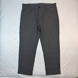 Members Mark Denali Mens Straight Fit Tech Pant Gray 40x30 Nylon Spandex Stretch